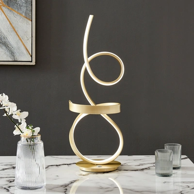 Shop Finesse Decor Amsterdam Gold Table Lamp // Led Strip & Touch Dimmer