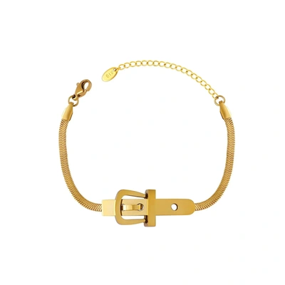 Shop Akalia Love Me Harder Belt Bracelet In Gold