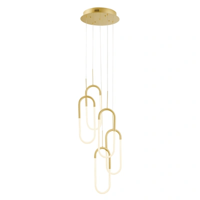 Shop Finesse Decor Led Five Clips Chandelier In Gold