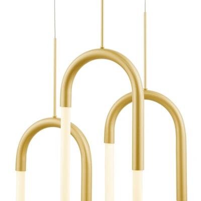 Shop Finesse Decor Three Clip Led Chandelier In Gold