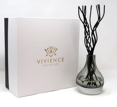 Shop Vivience Grey Tinted Diffuser With Black Curved Reeds, "zen Tea" Scent