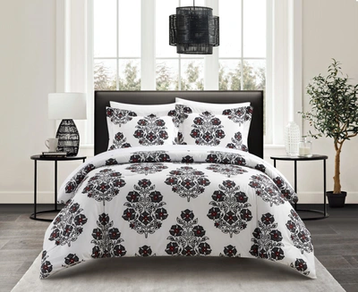 Shop Chic Home Yasmeen 3-piece Duvet Cover Set In Grey