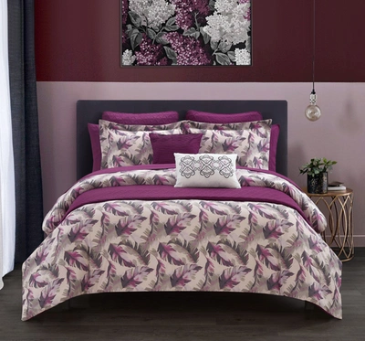 Shop Chic Home Kallie 12-piece Comforter Set In Purple