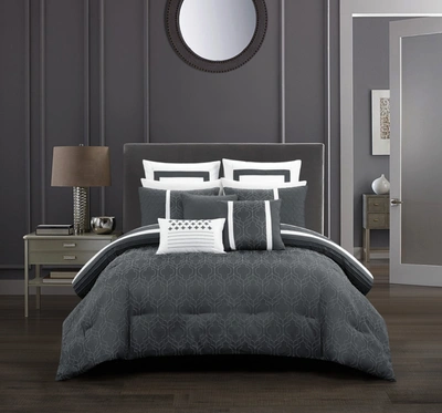 Shop Chic Home Arlan 8-piece Comforter Set In Grey