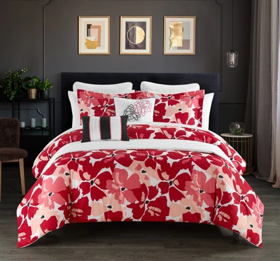 Shop Chic Home Kali 9-piece Comforter Set In Pink