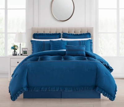 Shop Chic Home Yvonna 8-piece Comforter Set In Blue