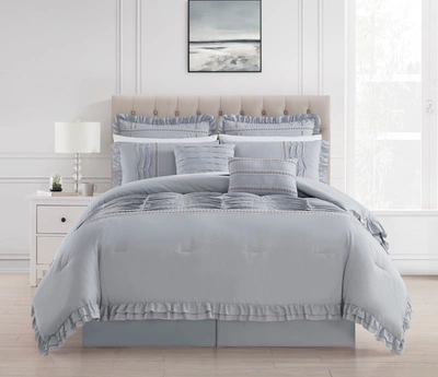 Shop Chic Home Yvonna 8-piece Comforter Set In Grey