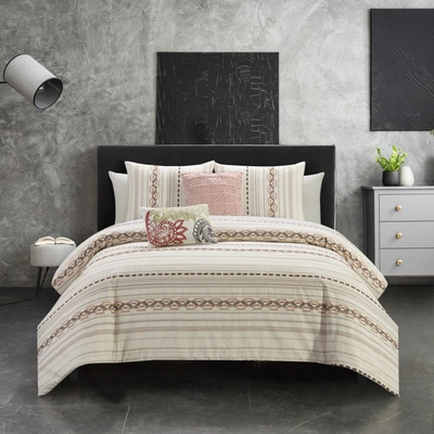 Shop Chic Home Hayat 5-piece Comforter Set In Beige