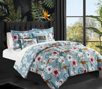 Shop Chic Home Mairina 5-piece Reversible Comforter Set In Blue