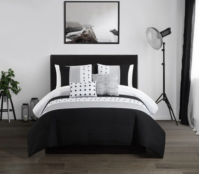 Shop Chic Home Lannie 5-piece Comforter Set In Black