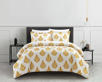 Shop Chic Home Alberta 3-piece Duvet Cover Set In Yellow