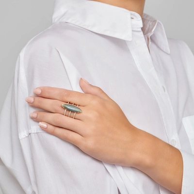 Adornia Fine Adornia Labradorite Marquis Ring 14k Gold Vermeil In Green