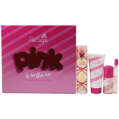 Shop Aquolina Pink Sugar Ladies By 3.4 Edt/3.4 Sg/1.7 Roll On/rb