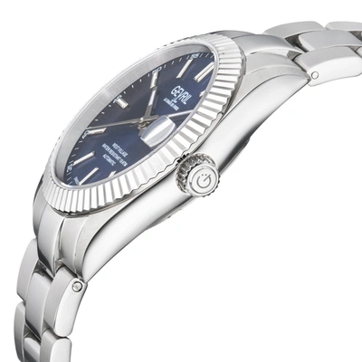 Gevril West Village Blue Dial Mens Watch 48920 In Silver