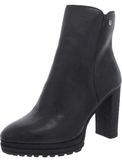 Shop Dkny Tessi  Womens Plarform Leather Ankle Boots In Black