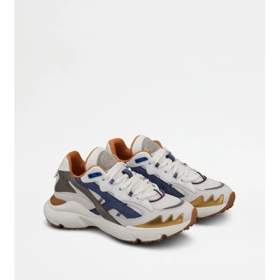 Shop Tod's Sneakers In Leather And High-tech Fabric In Multi