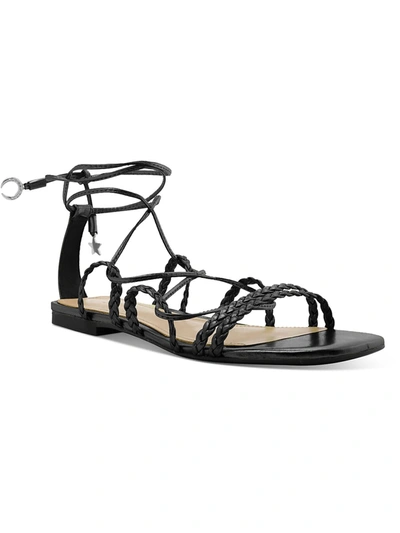 Shop Schutz Lunah Flat Womens Leather Lace Up Gladiator Sandals In Black