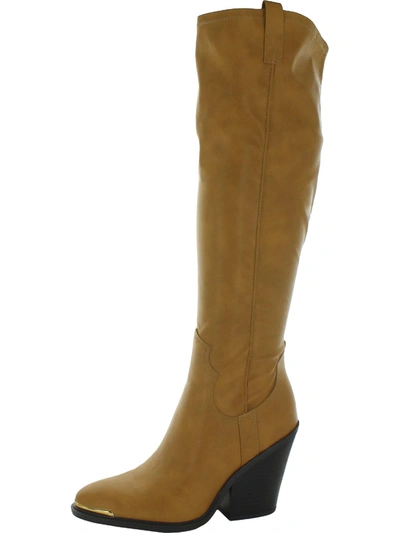 Franco Sarto Glenice 2 Womens Faux Leather Stacked Heel Knee-high Boots In Multi