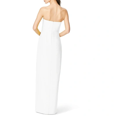 Shop Aidan Mattox Womens Split-neck Crepe Evening Dress In White