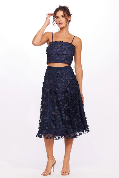 Shop Eva Franco Mesh Top And Skirt Set In Blue