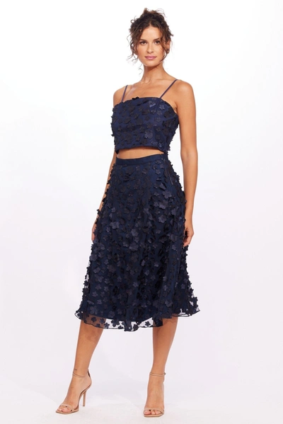 Shop Eva Franco Mesh Top And Skirt Set In Blue