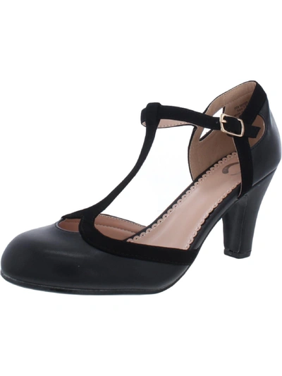 Shop Journee Collection Olina Womens Faux Leather T-strap Mary Jane Heels In Black