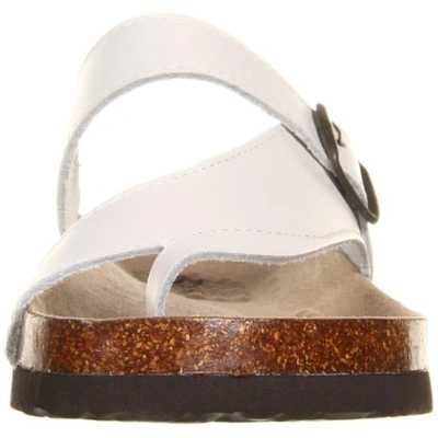 Shop White Mountain Carly Womens Leather Textured Slide Sandals In White