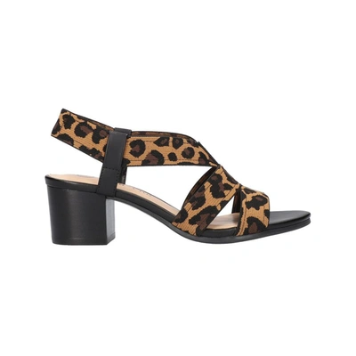 Shop Bella Vita Jodi Womens Knit Leopard Heel Sandals In Multi