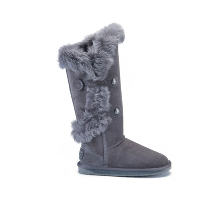 Australia Luxe Collective Nordic Tuscany Shearling-lined Suede Knee Boots In Grey