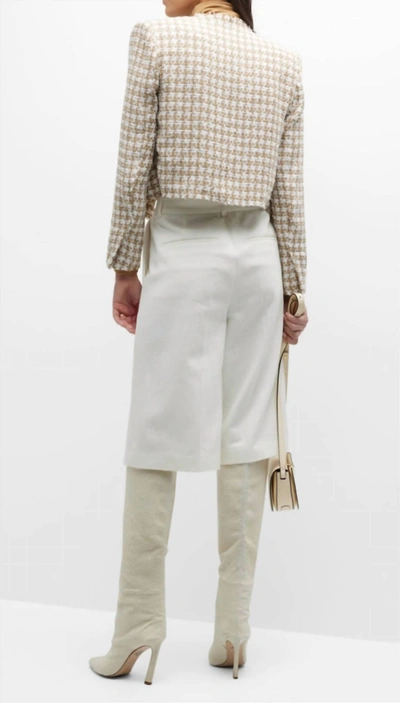 Shop Iro Giovana Collarless Tweed Blazer In Beige/natural White