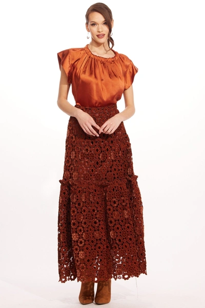 Shop Eva Franco Melville Skirt In Orange