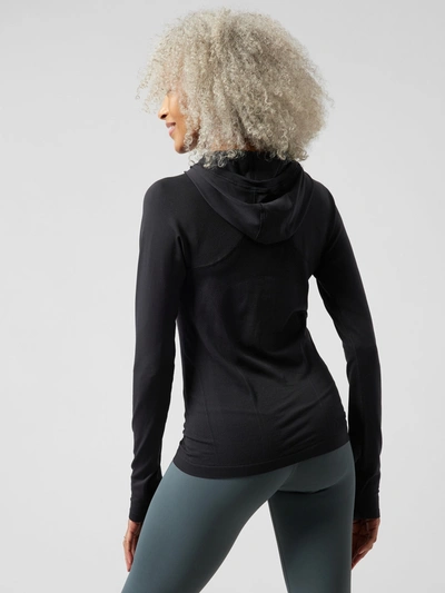 Shop Athleta Momentum Seamless Hoodie In Black