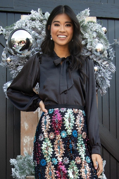 Eva Franco Josefina Blouse In Onyx In Black
