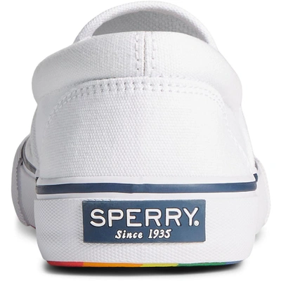 Sperry Striper Ii Pride Mens Canvas Slip On Casual And Fashion Sneakers In White