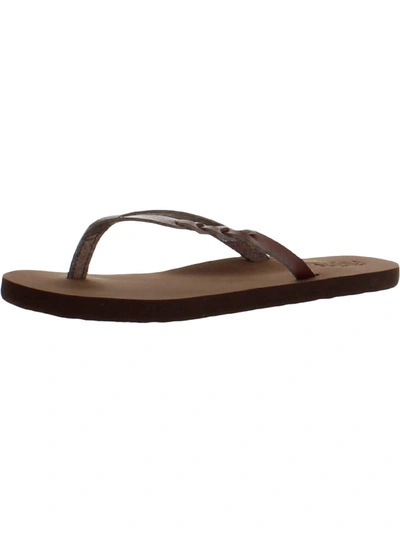 Shop Flojos Serenity Womens Thong Flat Flip-flops In Brown