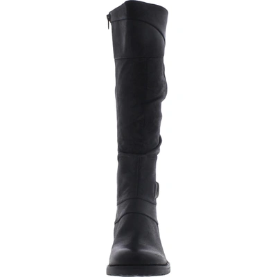 Shop Baretraps Onika Womens Faux Leather Riding Knee-high Boots In Black