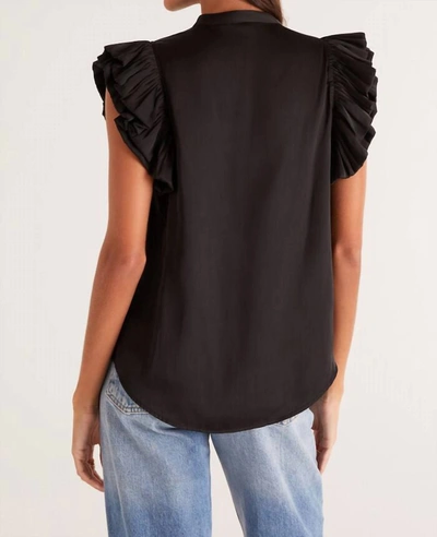 Shop Z Supply Dalia Ruffle Sleeve Top In Black