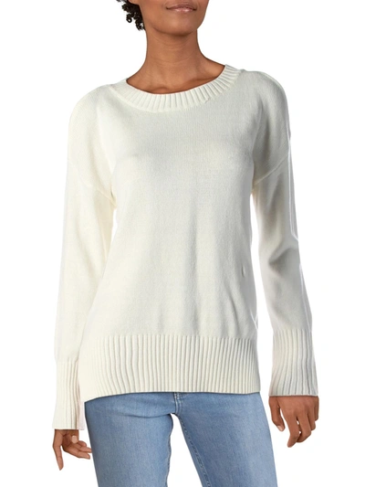 Shop Bcbgmaxazria Womens Cold Shoulder Crew Neck Pullover Sweater In White