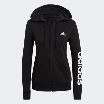 Shop Adidas Originals Women's Adidas Essentials Logo Full-zip Hoodie In Black