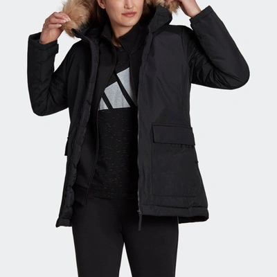 Shop Adidas Originals Women's Adidas Utilitas Hooded Parka In Black