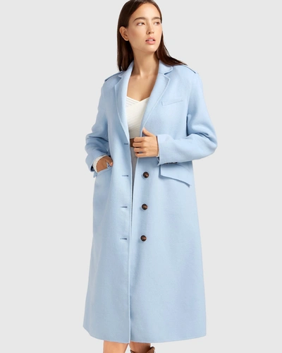 Shop Belle & Bloom Tainted Love Longline Coat In Blue