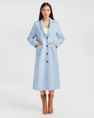 Shop Belle & Bloom Tainted Love Longline Coat In Blue