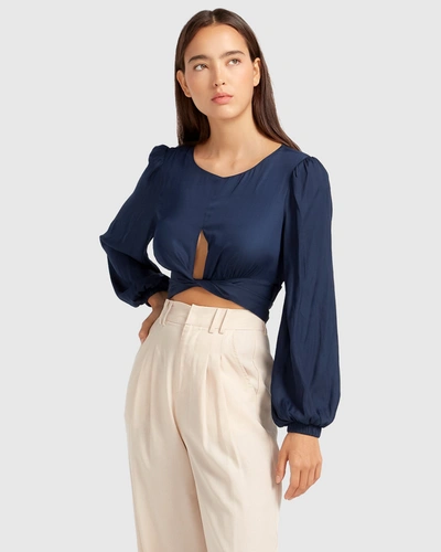 Shop Belle & Bloom No Way Home Cropped Top In Blue