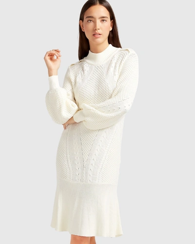 Shop Belle & Bloom Love Letter Knit Dress In White
