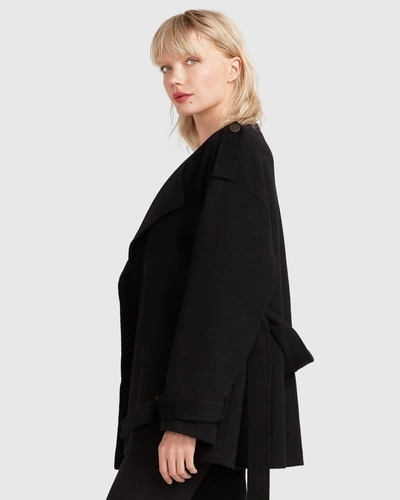 Shop Belle & Bloom Let Me Go Collarless Coat In Black