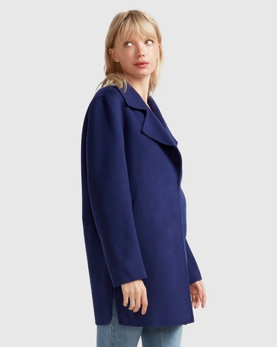 Shop Belle & Bloom New Fit Exboyfriend Wool Blend Oversized Jacket In Blue