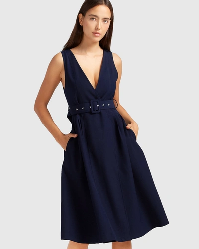Shop Belle & Bloom Miss Independence Midi Dress In Blue