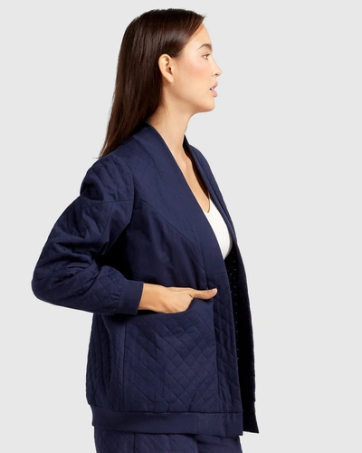Shop Belle & Bloom Over It Quilted Bomber In Blue