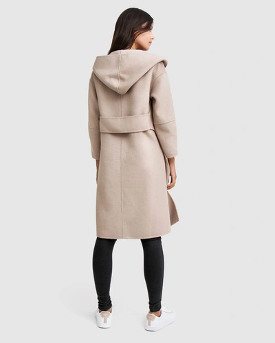 Shop Belle & Bloom Walk This Way Wool Blend Oversized Coat In Beige