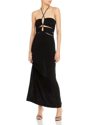 Shop Fore Womens Cut-out Maxi Halter Dress In Black